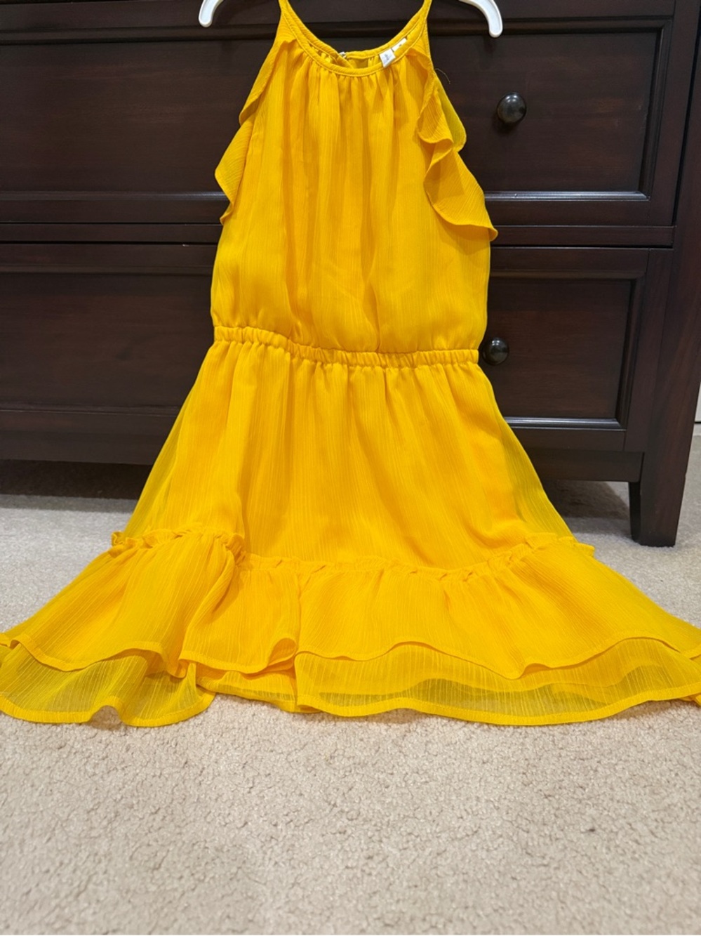 Janie and Jack Bright Yellow Ruffle Halter Dress